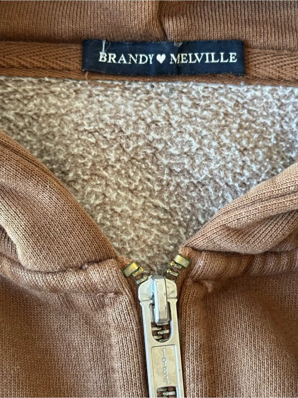 Brandy Melville | Women’s Brown Christy Oversized Full-Zip Hooded Sweatshirt - Picture 5 of 8